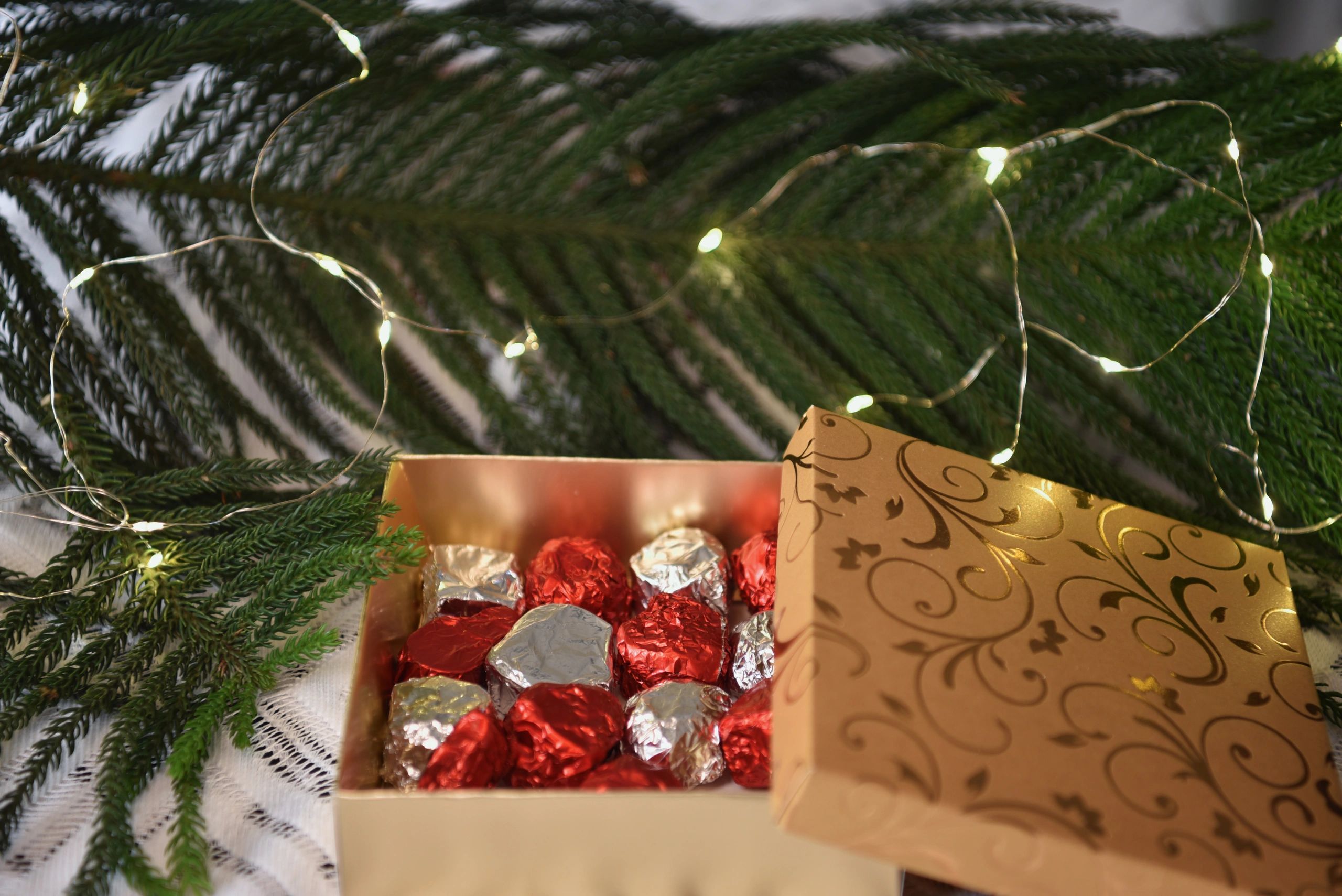 Chocolates with gift-style presentation