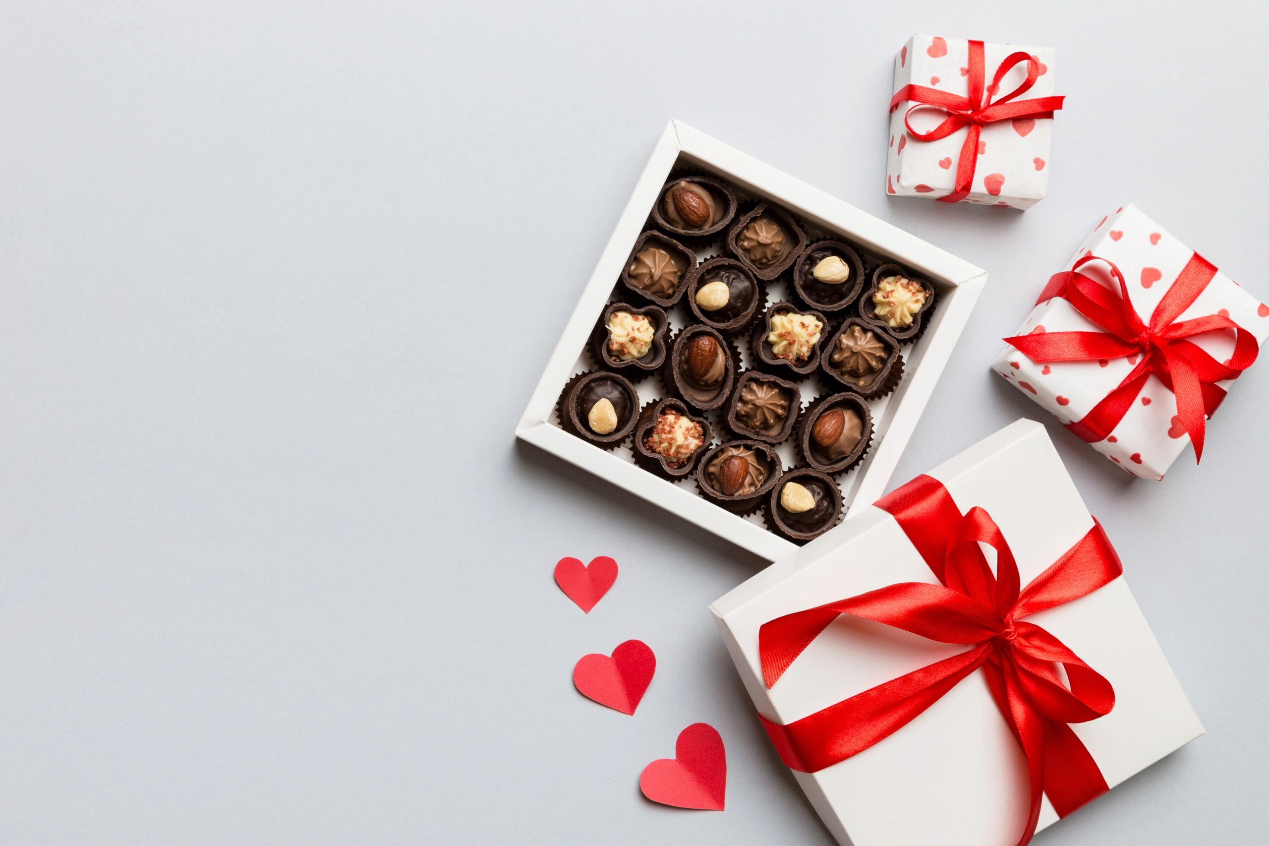 Gift box of chocolates and candy treats