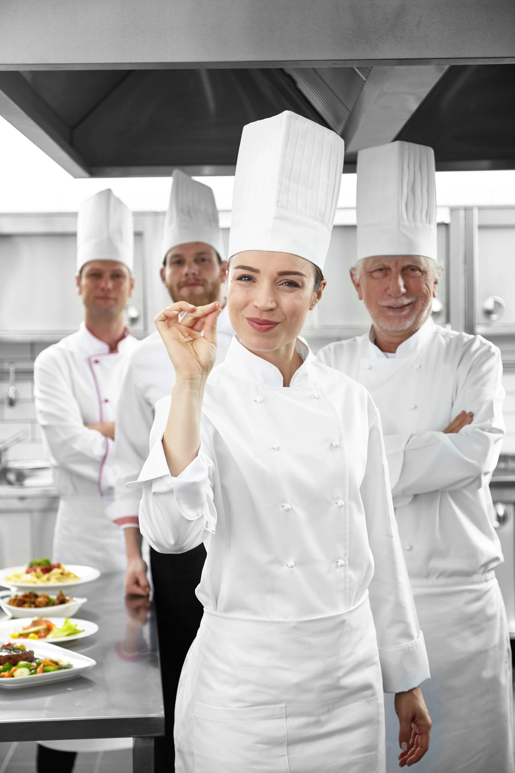 Team members working together